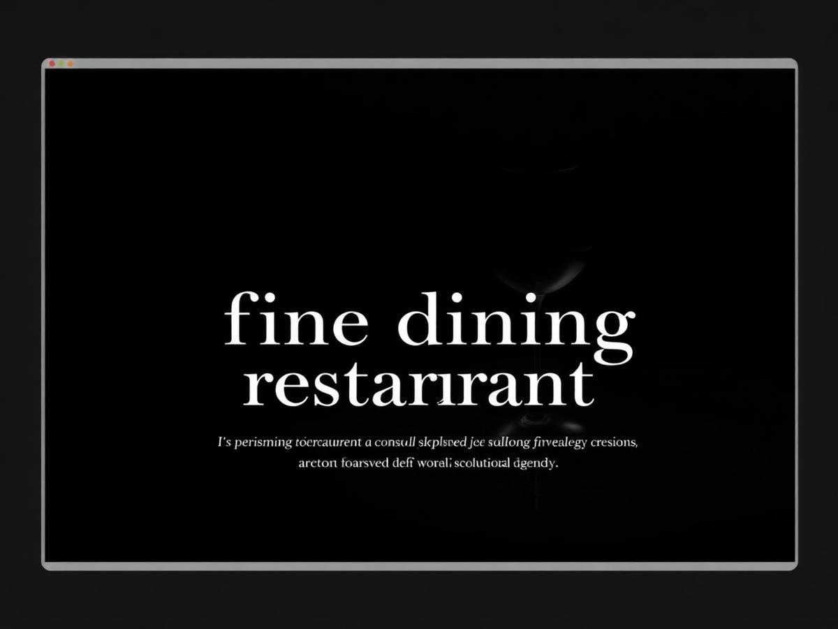 Fine Dining Concept — Restaurant website